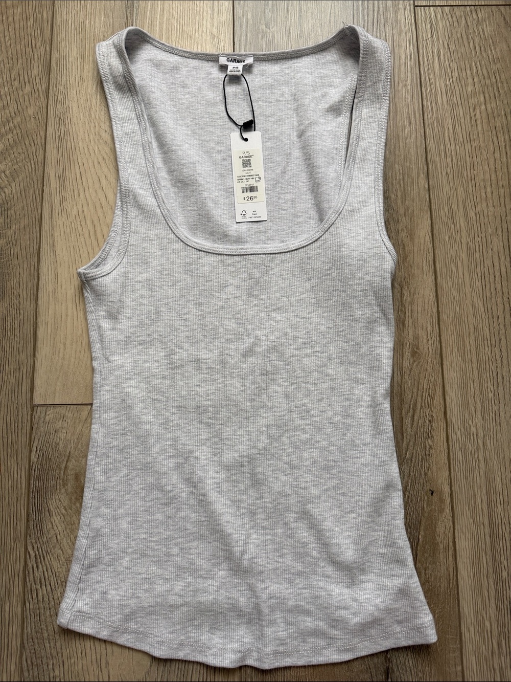 Garage scoop neck ribbed tank